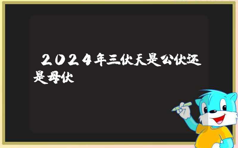 2024年三伏天是公伏还是母伏